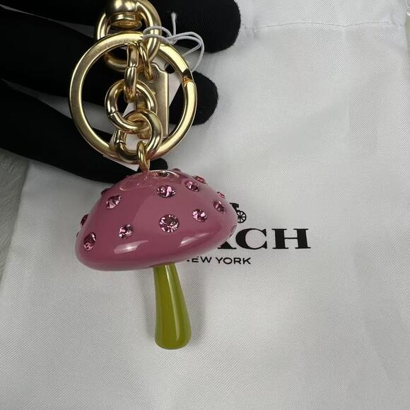Coach X Observed By Us 3D Mushroom Bag Charm In Gold/Multicolor Pink CU310 NWT - Picture 2 of 4